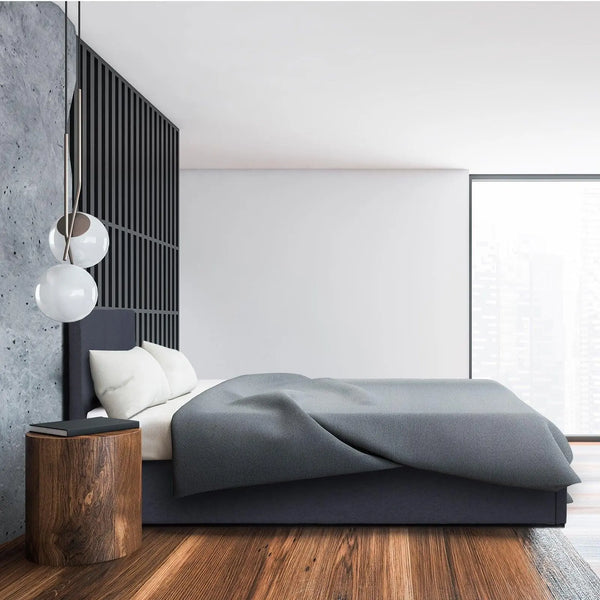 Milano Luxury Gas Lift Bed Frame Base And Headboard With Storage All Sizes Charcoal Double Deals499