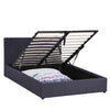 Milano Luxury Gas Lift Bed Frame Base And Headboard With Storage All Sizes Charcoal King Single Deals499