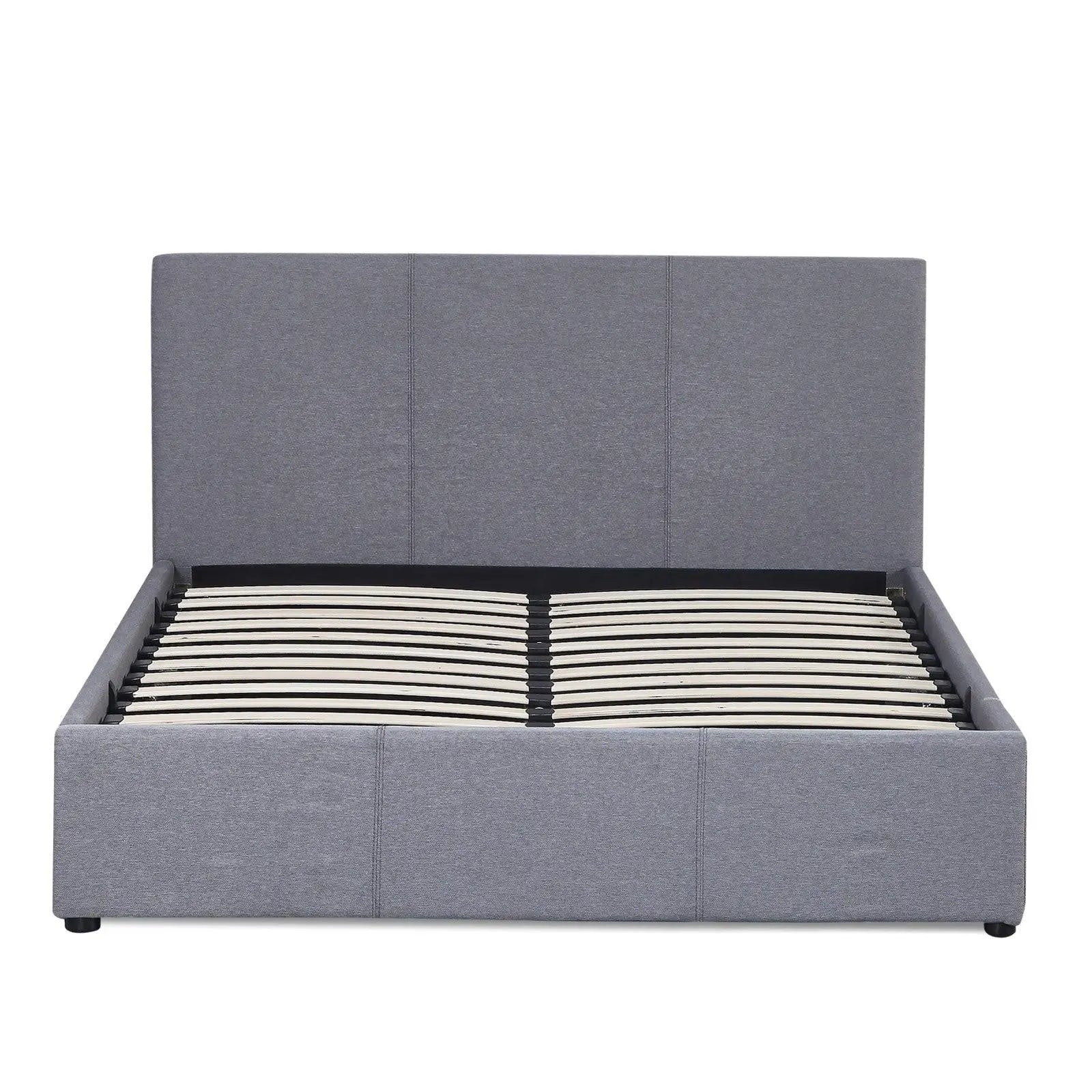 Milano Luxury Gas Lift Bed Frame Base And Headboard With Storage All Sizes Grey King Deals499