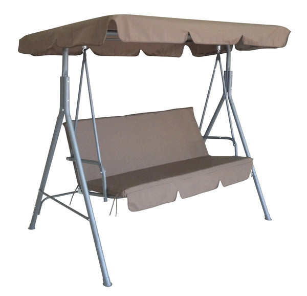 Milano Outdoor Swing Bench Seat Chair Canopy Furniture 3 Seater Garden Hammock Coffee Deals499