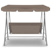 Milano Outdoor Swing Bench Seat Chair Canopy Furniture 3 Seater Garden Hammock Coffee Deals499