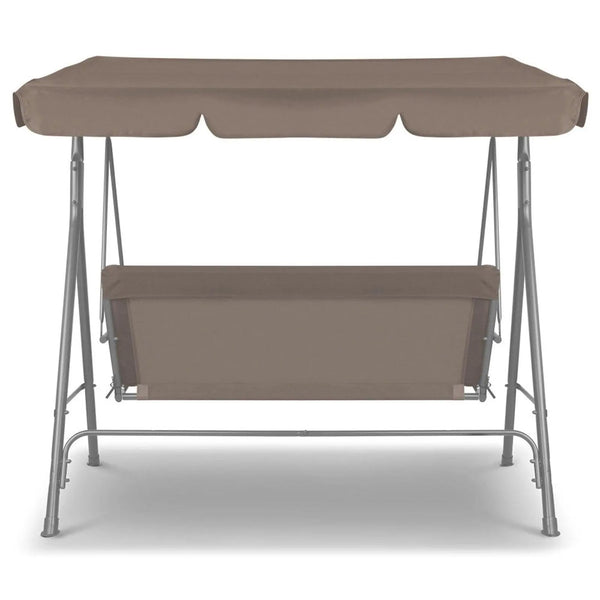 Milano Outdoor Swing Bench Seat Chair Canopy Furniture 3 Seater Garden Hammock Coffee Deals499