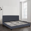 Milano Sienna Luxury Bed Frame Base And Headboard Solid Wood Padded Linen Fabric Charcoal Queen Deals499
