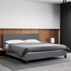 Milano Sienna Luxury Bed Frame Base And Headboard Solid Wood Padded Linen Fabric Grey King Deals499