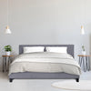 Milano Sienna Luxury Bed Frame Base And Headboard Solid Wood Padded Linen Fabric Grey King Deals499