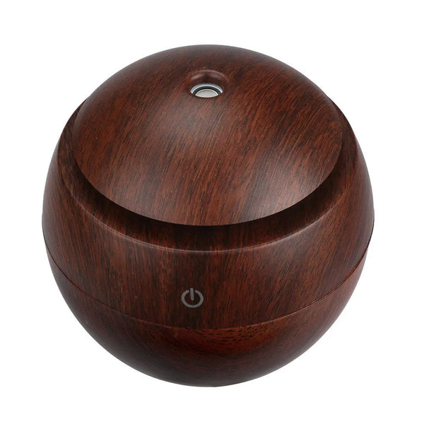 Milano Ultrasonic USB Diffuser with 10 Aroma Oils Humidifier LED Light 130ml - Dark Wood Deals499