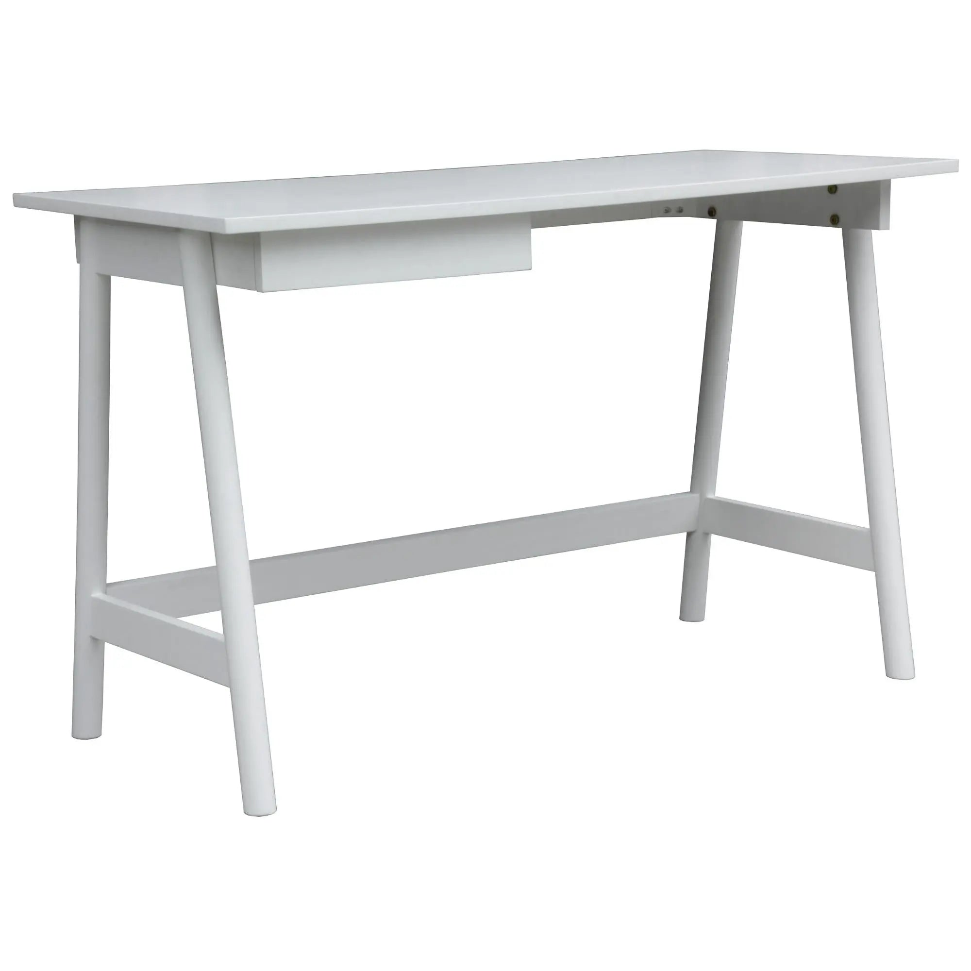 Mindil Office Desk Student Study Table Solid Wooden Timber Frame - White Deals499