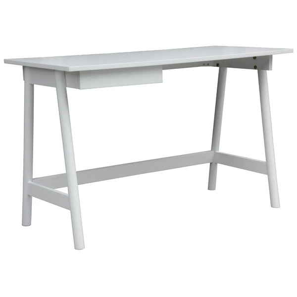 Mindil Office Desk Student Study Table Solid Wooden Timber Frame - White Deals499