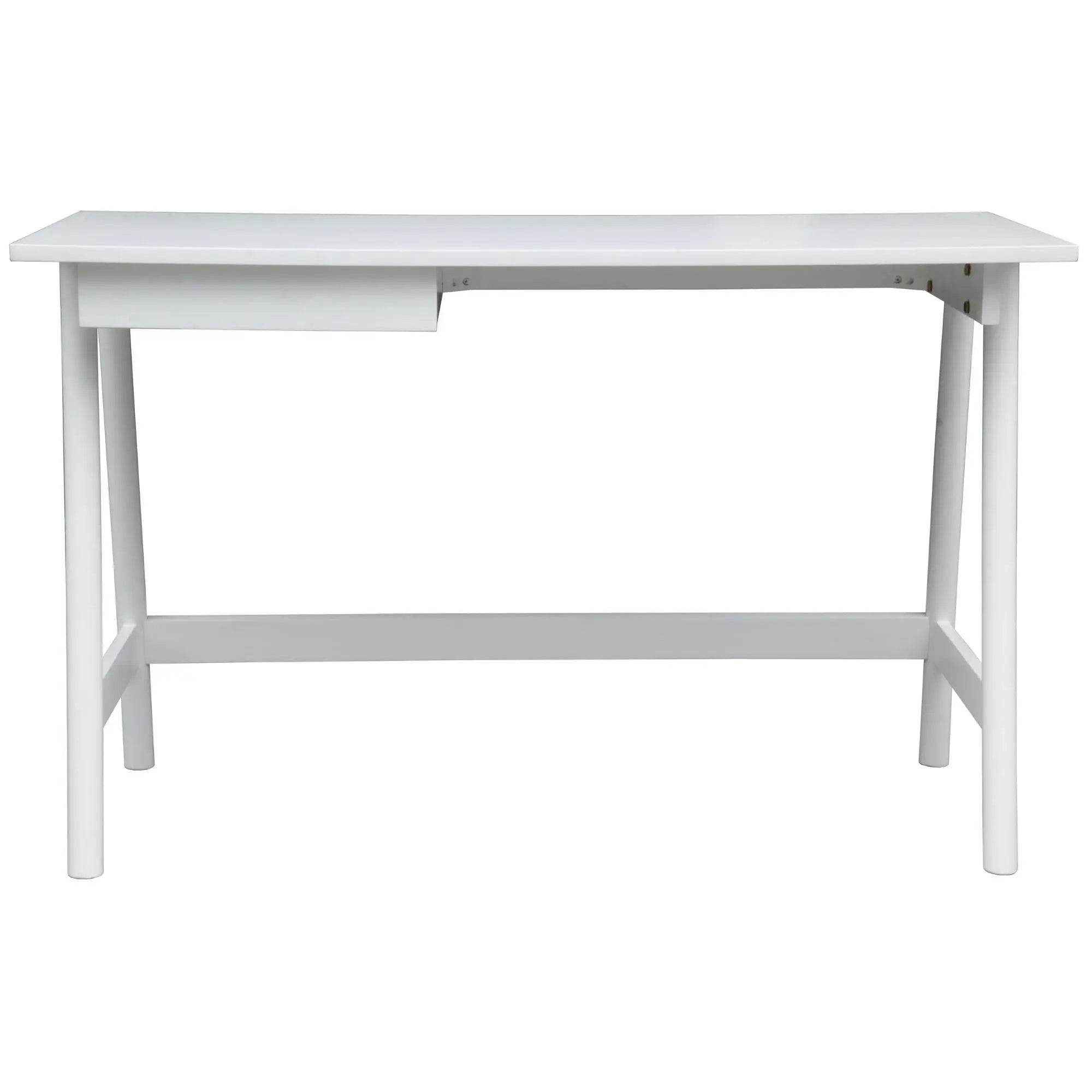 Mindil Office Desk Student Study Table Solid Wooden Timber Frame - White Deals499