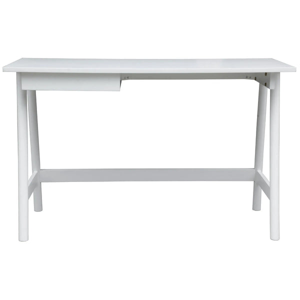 Mindil Office Desk Student Study Table Solid Wooden Timber Frame - White Deals499
