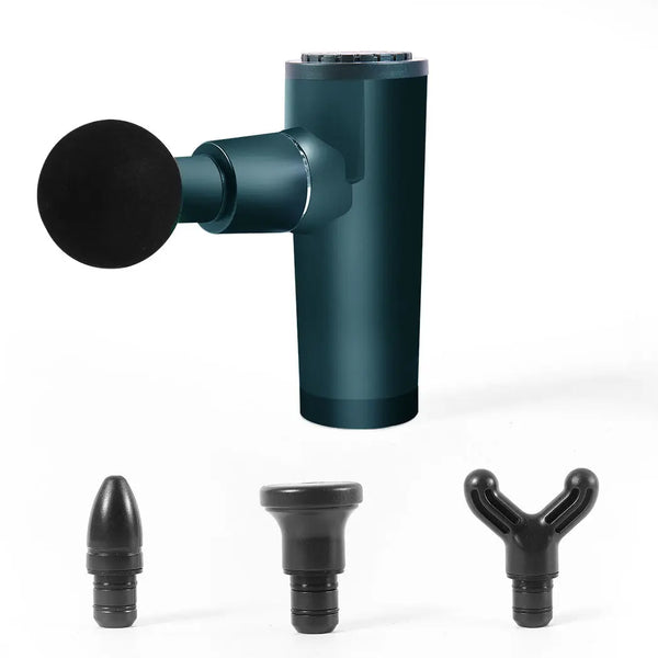 Mini Massage Gun Massager Muscle Vibrating Relaxing Tissue Percussion 4 Head USB Deals499