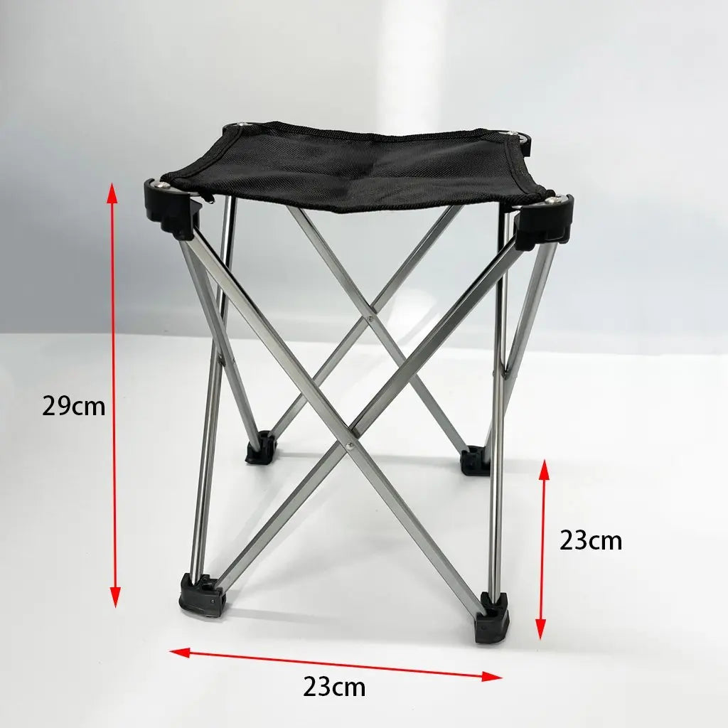 Mini Portable Outdoor Folding Stool Camping Fishing Picnic Chair Seat 80kg Black Deals499