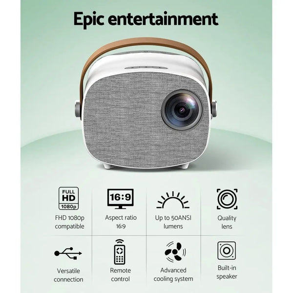 Mini Video Projector USB HDMI Portable 50ANSI Lumens HD 1080P Home Theater Deals499