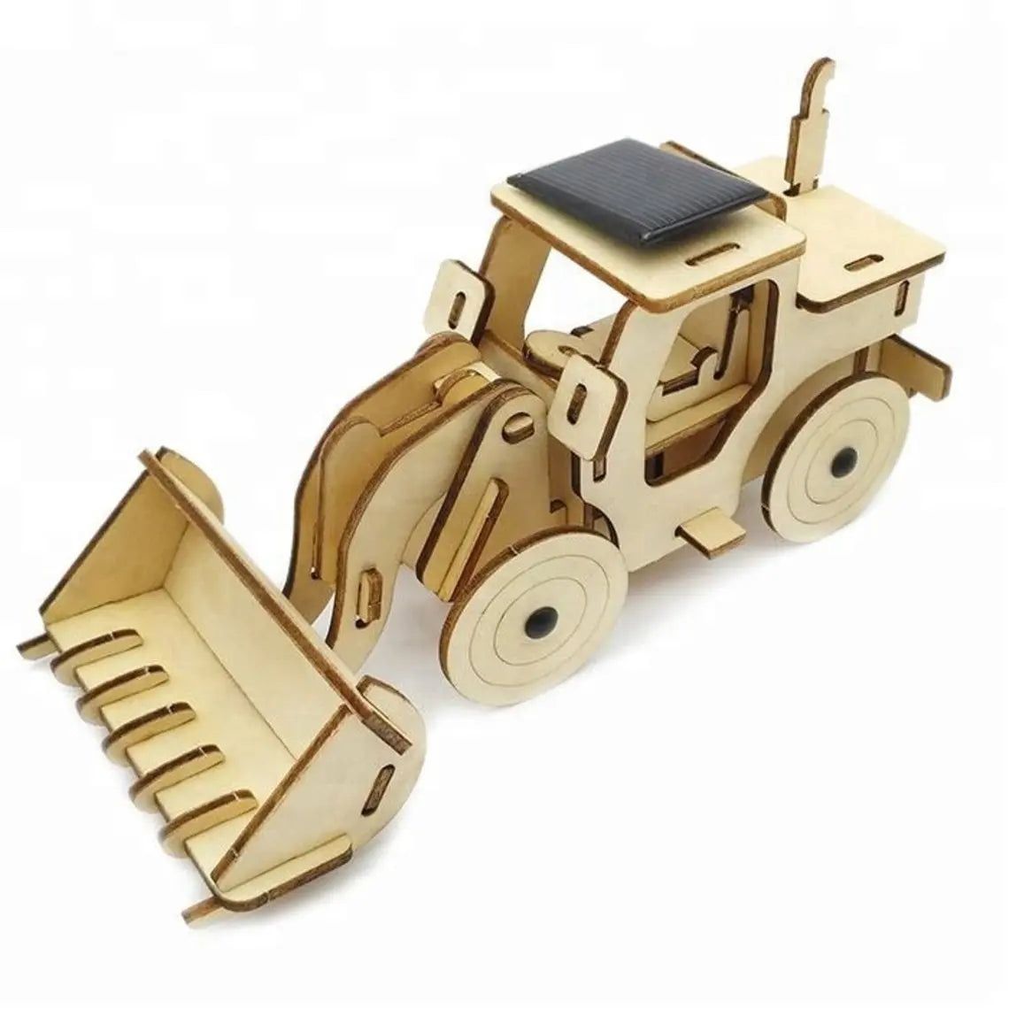 Model Bulldozer Tipper truck: Solar or battery powered plywood model-includes Motor or Solar powered options plus paint brush set Deals499