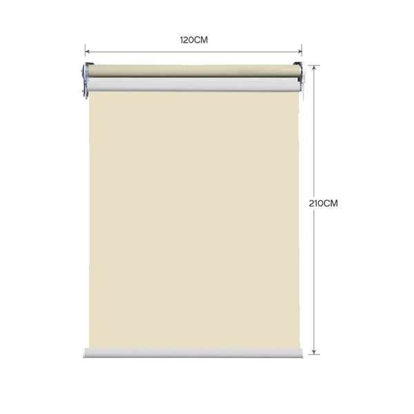 Modern Day/Night Double Roller Blinds Commercial Quality 120x210cm Cream White Deals499