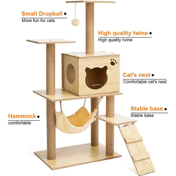Modern Multi-Level Cats Tree Kittens Scratching Posts Sisal Rope Soft Nest Bed Cat Furniture Tree from Deals499 at Deals499