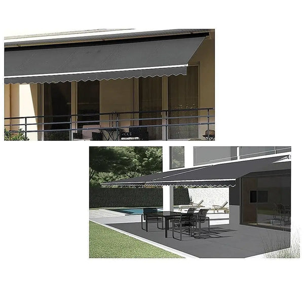 Motorised Outdoor Folding Arm Awning Retractable Sunshade Canopy Grey 3.0m x 2.5m Deals499