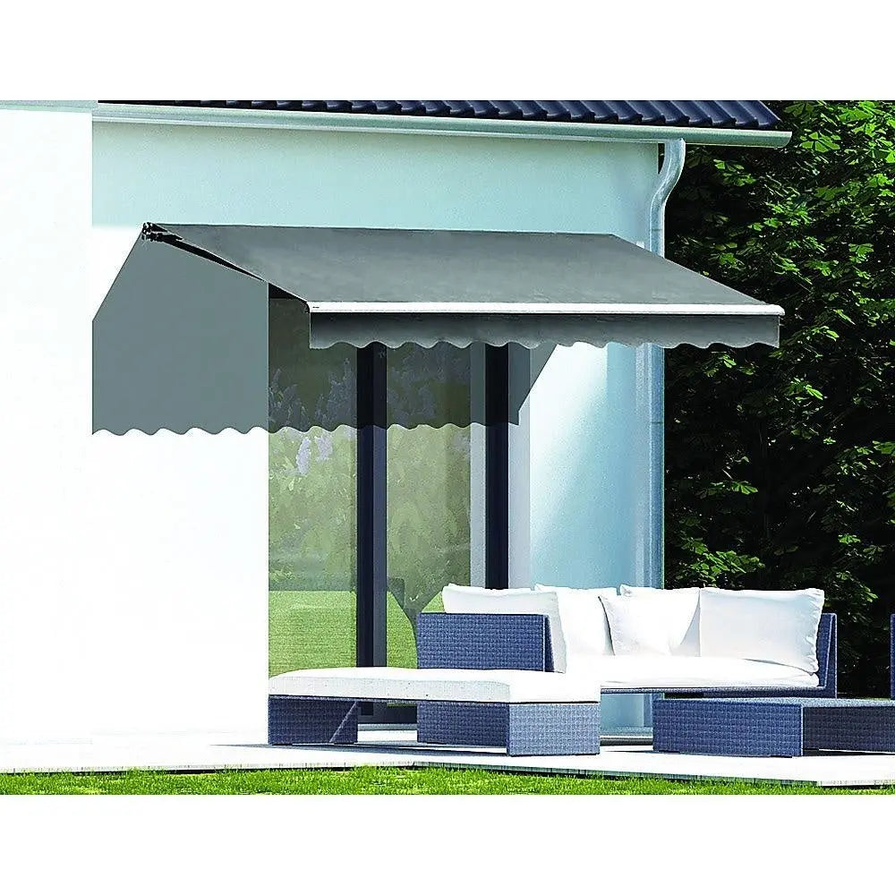 Motorised Outdoor Folding Arm Awning Retractable Sunshade Canopy Grey 3.0m x 2.5m Deals499