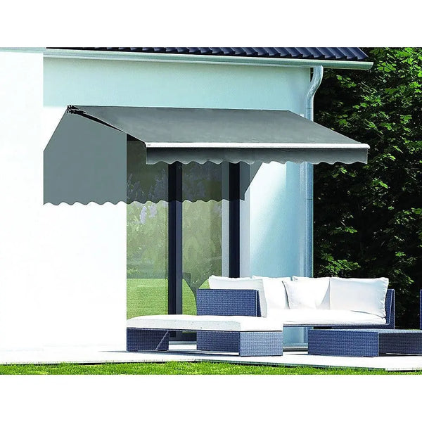 Motorised Outdoor Folding Arm Awning Retractable Sunshade Canopy Grey 3.0m x 2.5m Deals499