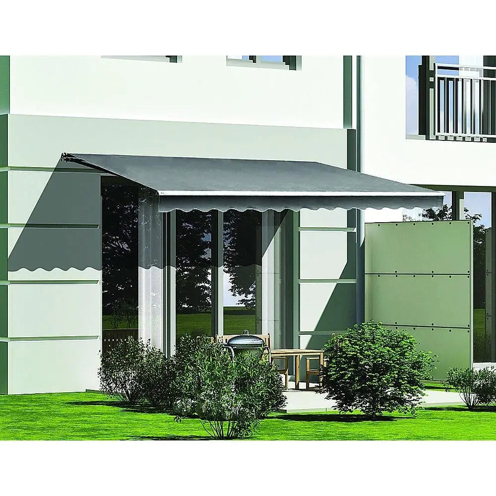 Motorised Outdoor Folding Arm Awning Retractable Sunshade Canopy Grey 5.0m x 2.5m Deals499