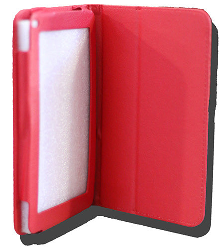 LeaderTab10Q Folio Case Red Faux Leather. Camera hole rear LEADER