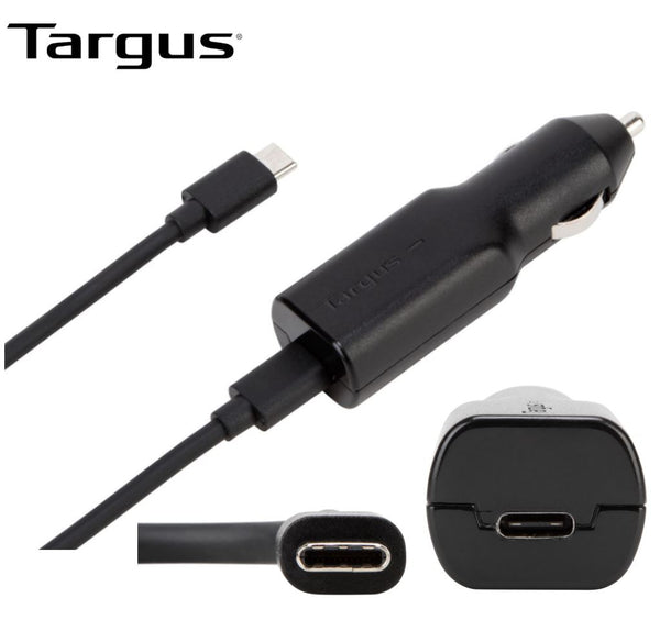 Targus 45W USB-C Car Charger with 1.2M Removable Cable/ 3A Fast Charging/Bult-in surge protection for Mobile Phones,Tablets, Laptops TARGUS