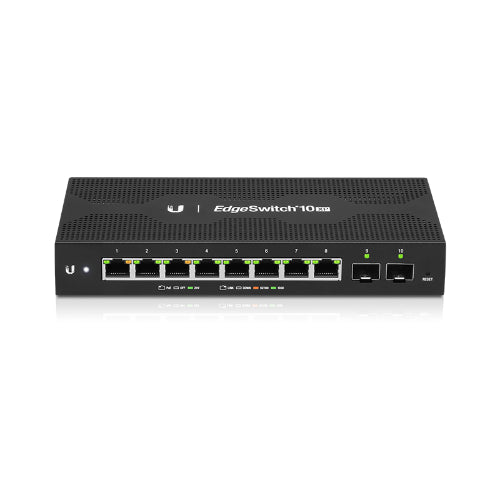 UBIQUITI Edgeswitch 10X - 8-Port Gigabit Switch, 2 SFP Ports- 24v Passive PoE In and Out (All Ports) - 20Gbps Switching Capacity UBIQUITI