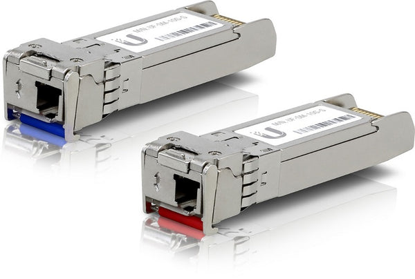 UBIQUITI UFiber SFP+ Single-Mode Module 10G BiDi 2-pack - Same 10Gbps speed, Less Cable Required (Single Strand and LC Connector) UBIQUITI