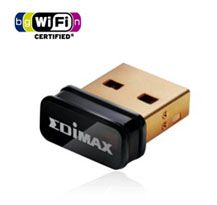 EDIMAX N150 Nano Wireless USB Adapter LAN/802.11bgn/2.4Ghz (150Mbps)/USB/Miniature Design/Design for Notebook Laptop EDIMAX