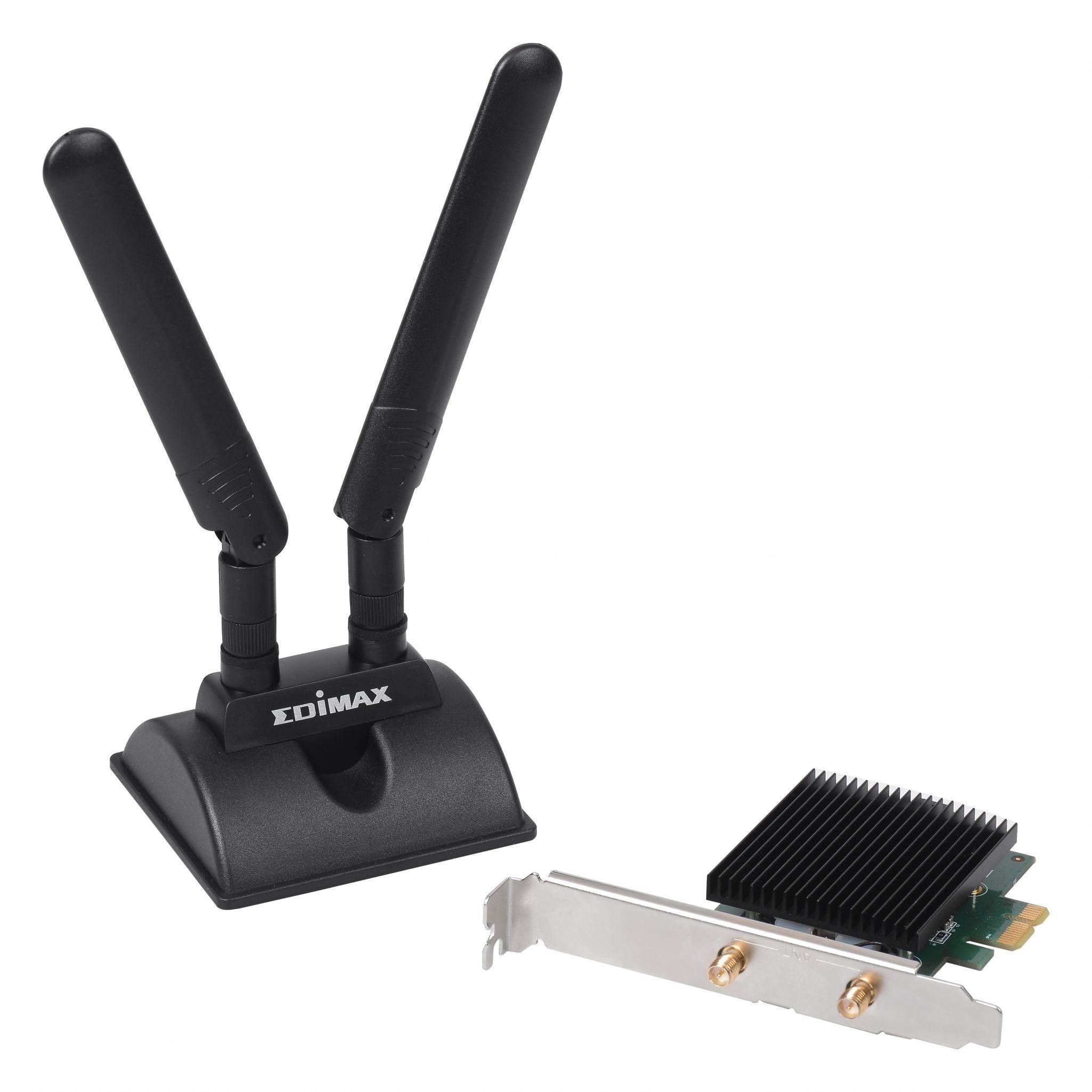Edimax EW-7833AXP AX3000 Wi-Fi 6 Dual Band 802.11ax & Bluetooth 5.0 PCI Express Adapter WiFi6 OFDMA MU-MIMO 3000Mbps Magnetised Base External Antenna EDIMAX