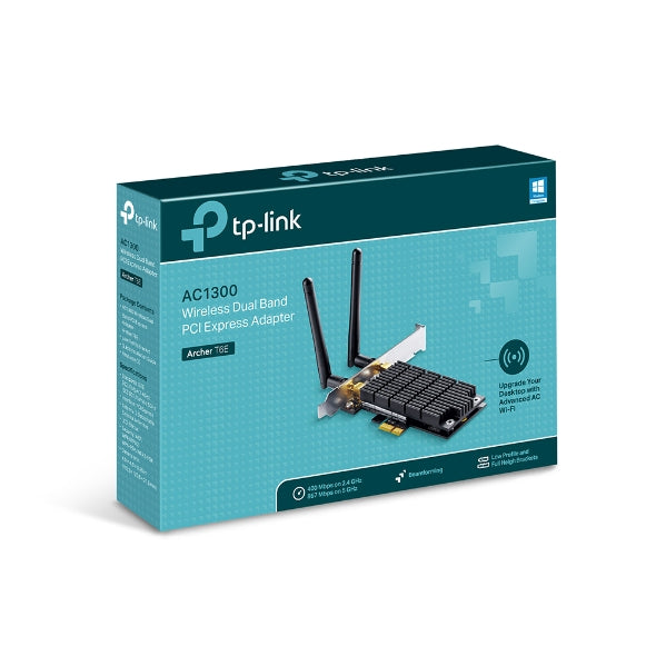 TP-Link Archer T6E AC1300 Wireless Dual Band PCIe Adapter, 867Mbps @ 5GHz, 400Mbps @ 2.4GHz TP-LINK