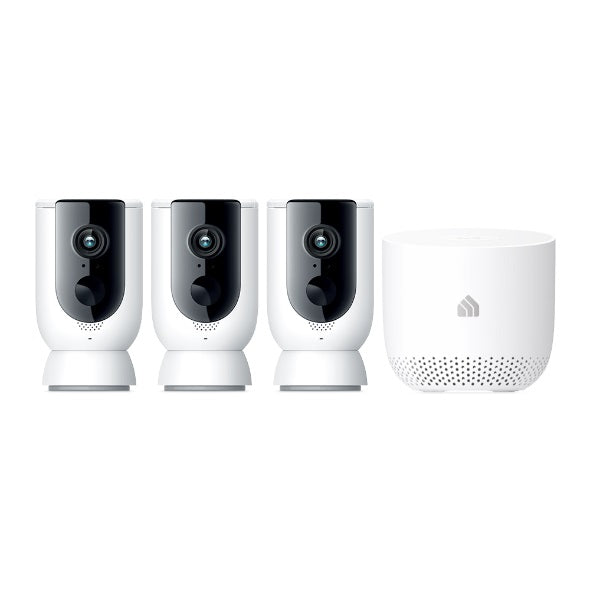 TP-Link Kasa Smart Wire-Free Camera System KC300S3 3x Camera, 1x Hub, 1080p Full HD, Weatherproof, Flexible Placement, 2 Way Audio Rechargable Battery TP-LINK