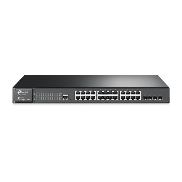 TP-LINK T2600G-28TS-DC JetStream 24-Port Gigabit L2+ Managed Switch with 4 SFP Slots and DC Power Supply TP-LINK
