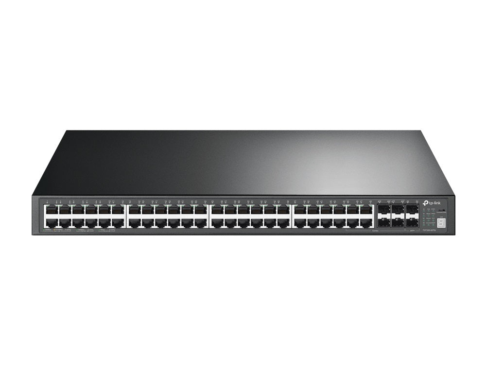 TP-LINK T3700G-52TQ JetStream 52-Port Gigabit Stackable L3 Managed Switch 48 Gigabit Port + 4 Combo Gigabit SFP Slots + 4 10Gb SFP+ Slots 176Gbps(LS) TP-LINK