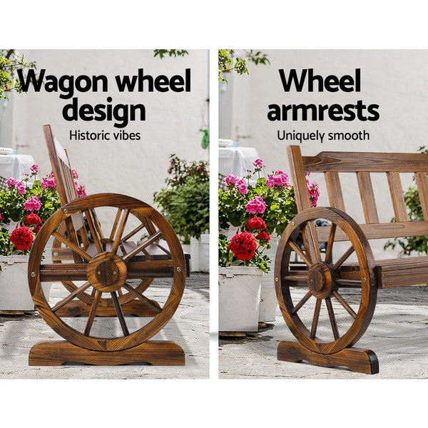 Gardeon Wooden Wagon Wheel Chair Deals499