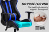 OVERDRIVE Diablo Reclining Gaming Chair Black & Blue Computer Lumbar Office Horns Deals499