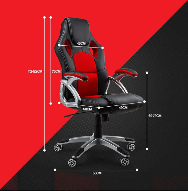 OVERDRIVE Racing Office Chair Seat Executive Computer Gaming PU Leather Deluxe Deals499