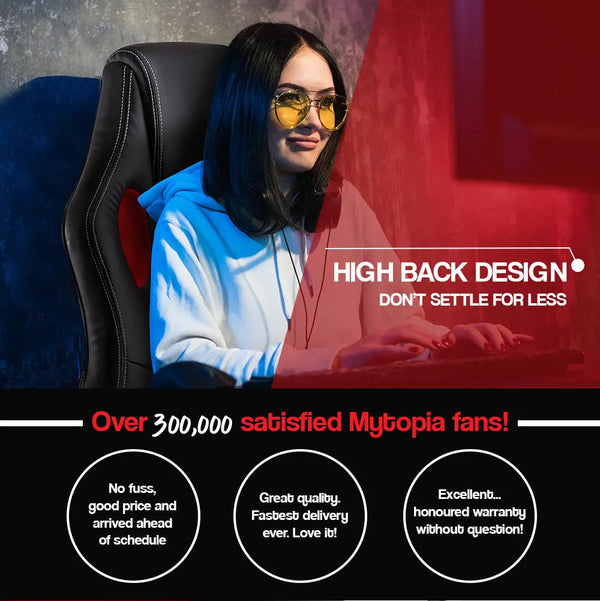 OVERDRIVE Racing Office Chair Seat Executive Computer Gaming PU Leather Deluxe Deals499