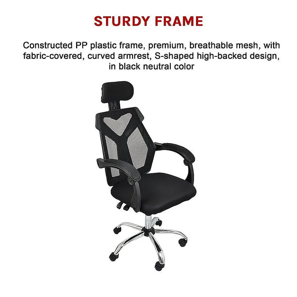 Office Chair Gaming Computer Chairs Mesh Back Foam Seat - Black Deals499