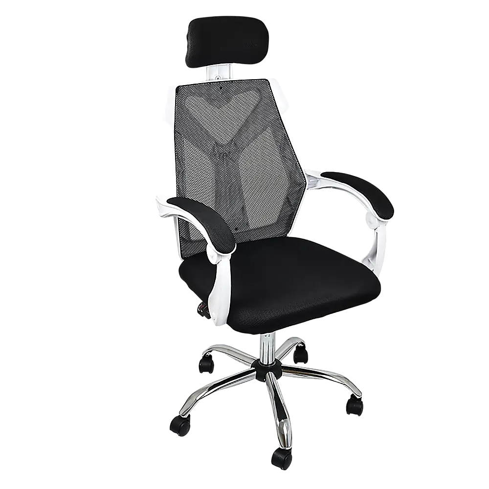Office Chair Gaming Computer Chairs Mesh Back Foam Seat - White Deals499