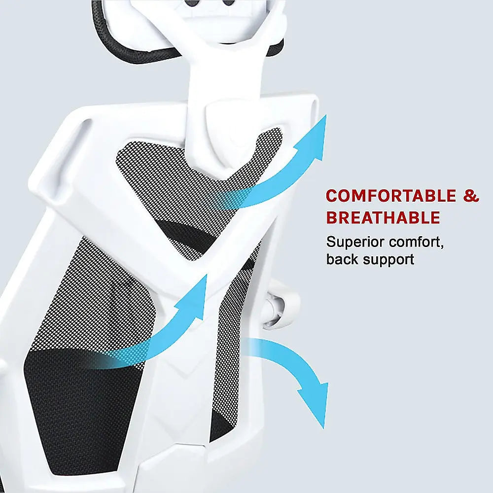 Office Chair Gaming Computer Chairs Mesh Back Foam Seat - White Deals499