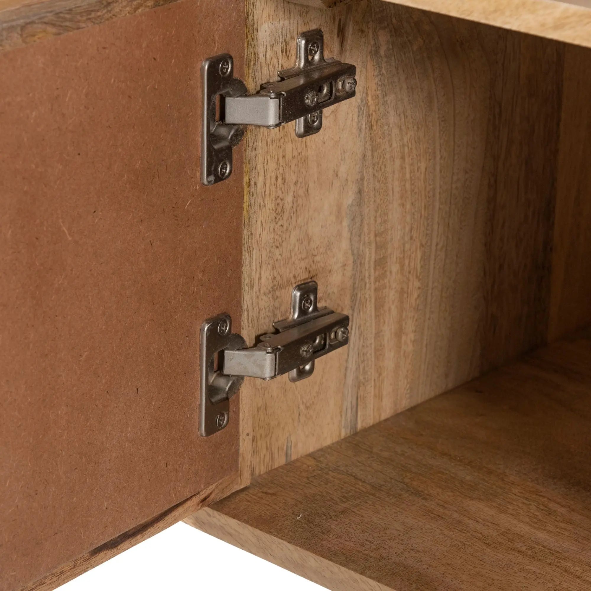 Olearia  ETU Entertainment TV Unit 117cm Solid Mango Wood Rattan 2 Door Natural Deals499