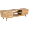 Olearia  ETU Entertainment TV Unit 150cm Solid Mango Wood Rattan 2 Door Natural Deals499