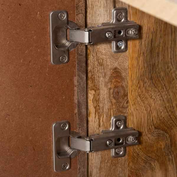 Olearia  ETU Entertainment TV Unit 150cm Solid Mango Wood Rattan 2 Door Natural Deals499