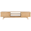 Olearia  ETU Entertainment TV Unit 175cm Solid Mango Wood Rattan 2 Door Natural Deals499