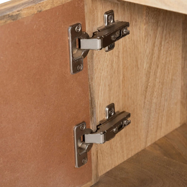 Olearia  ETU Entertainment TV Unit 175cm Solid Mango Wood Rattan 2 Door Natural Deals499