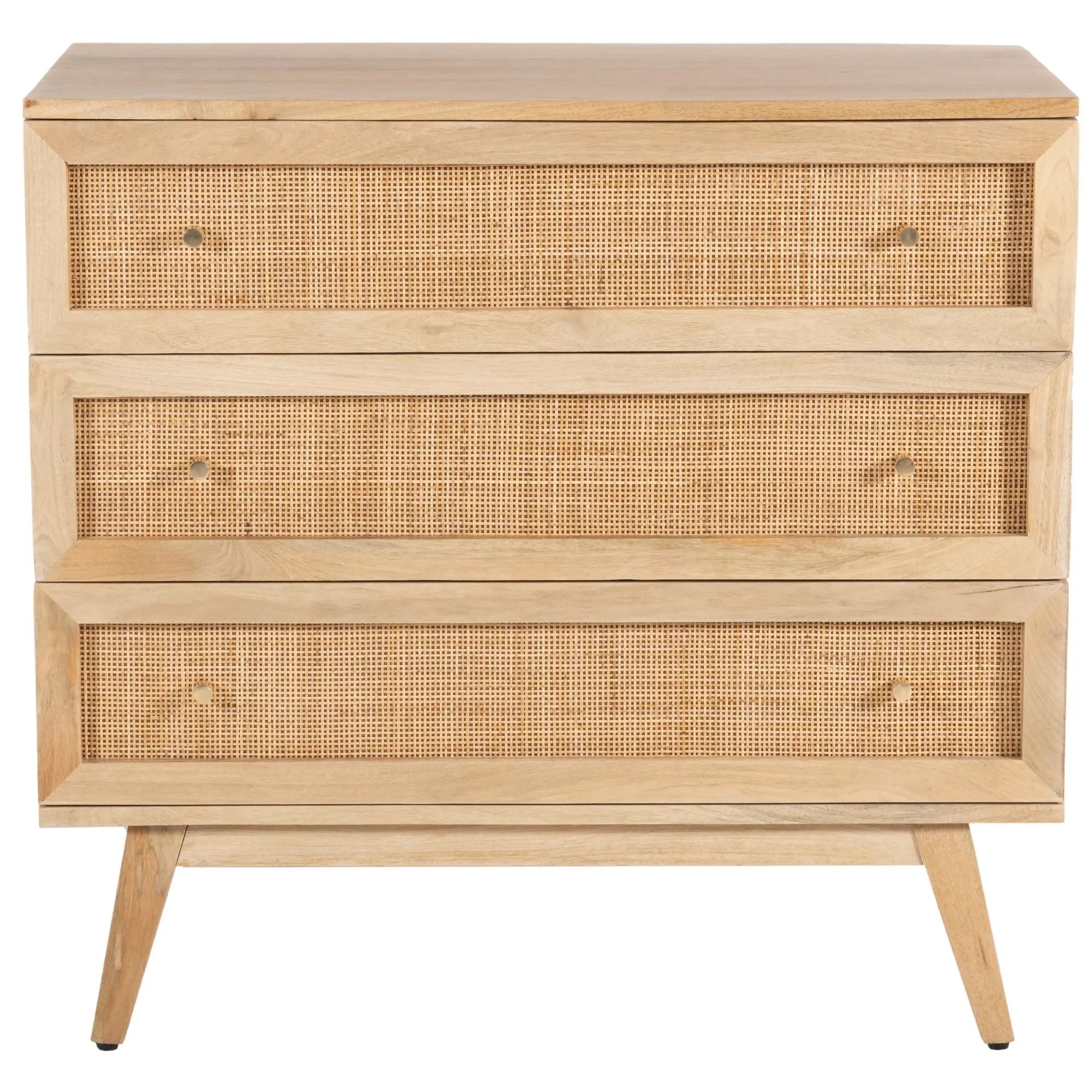 Olearia  Storage Cabinet Buffet Chest of 3 Drawer Mango Wood Rattan Natural Deals499