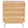 Olearia  Storage Cabinet Buffet Chest of 4 Drawer Mango Wood Rattan Natural Deals499