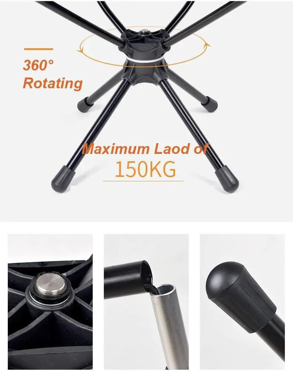 Outdoor Hiking Camping Beach Portable Folding Swivel Chair Carry Bag White Deals499