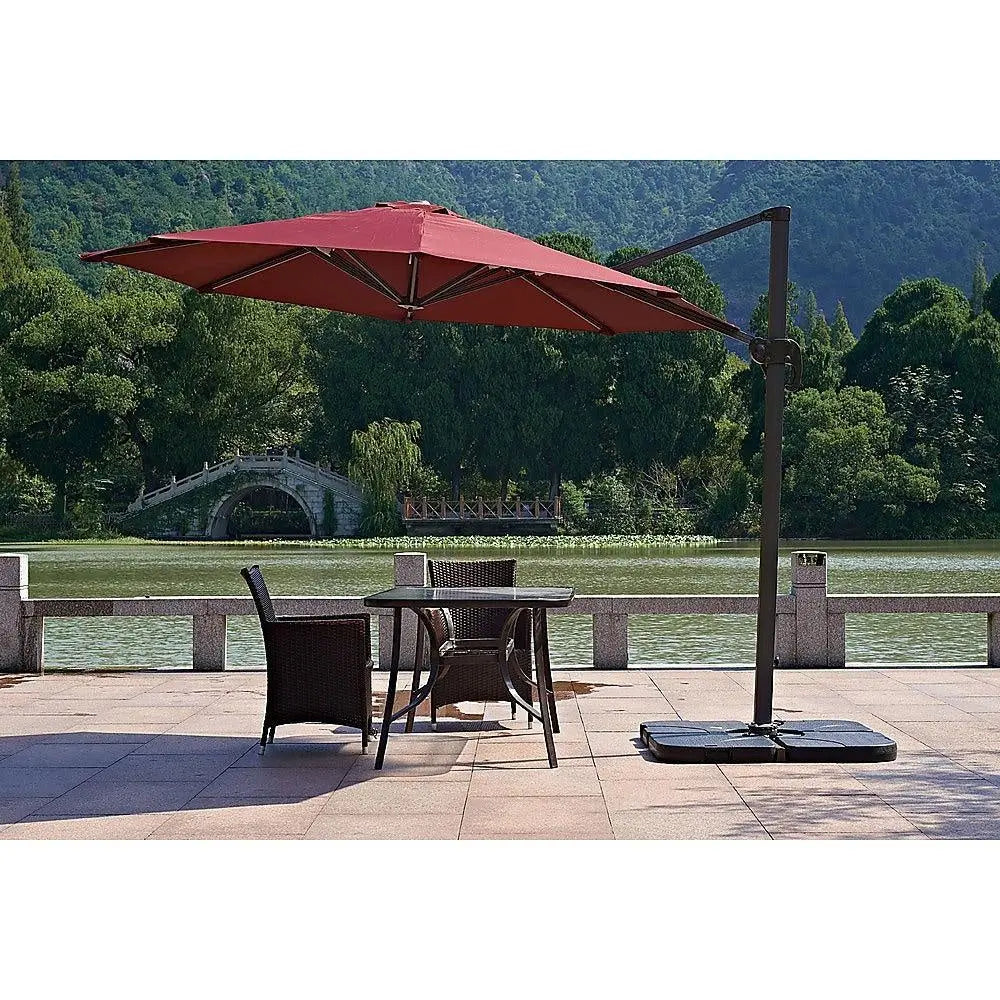 Outdoor Patio 4-Piece Cantilever Offset 3M Umbrella Base Stand Weight Water Sand Deals499
